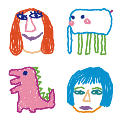 [LINE絵文字] 動く！ こども画伯 #6の画像