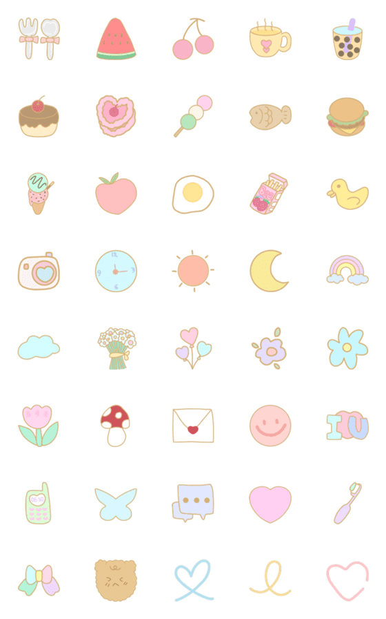 [LINE絵文字]Lovelove pastelの画像一覧