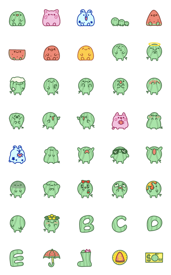 [LINE絵文字]スイカ 3の画像一覧