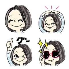 [LINE絵文字] 夏の終わりに★Girlと色々絵文字の画像