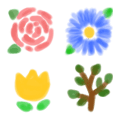 [LINE絵文字] 水彩画の植物の画像
