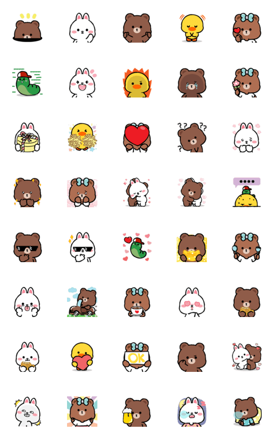 [LINE絵文字]BROWN ＆ FRIENDS x FON_PK Emojiの画像一覧
