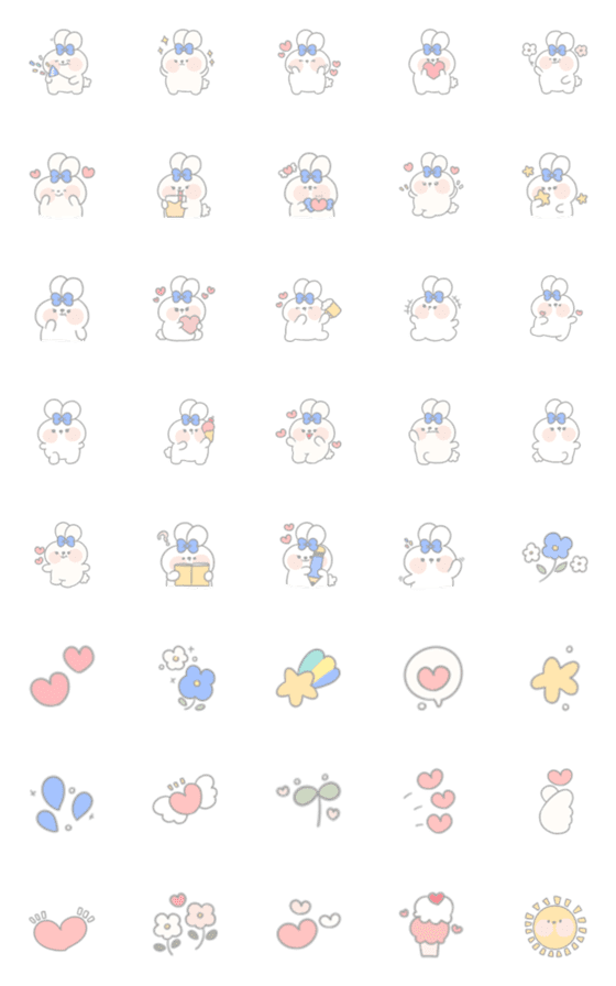 [LINE絵文字]Pikkalik rabbit Emoji :)の画像一覧