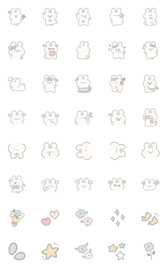 [LINE絵文字]Emoji rabbit Pikkalikの画像一覧