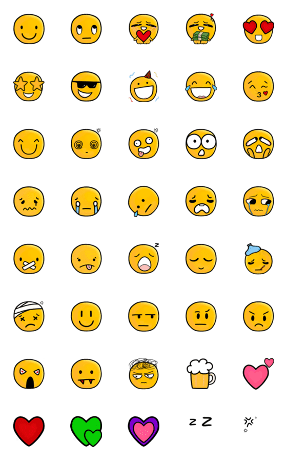 [LINE絵文字]Round Head Emojiの画像一覧