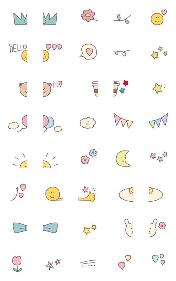[LINE絵文字]つなげてcute♡絵文字の画像一覧