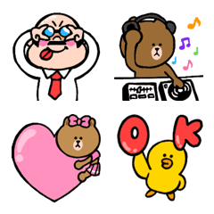 [LINE絵文字] 動く BROWN ＆ FRIENDS ★ コラボ 絵文字の画像