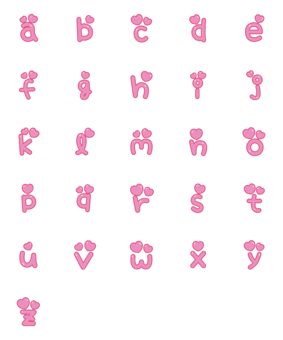 [LINE絵文字]letters a-zの画像一覧