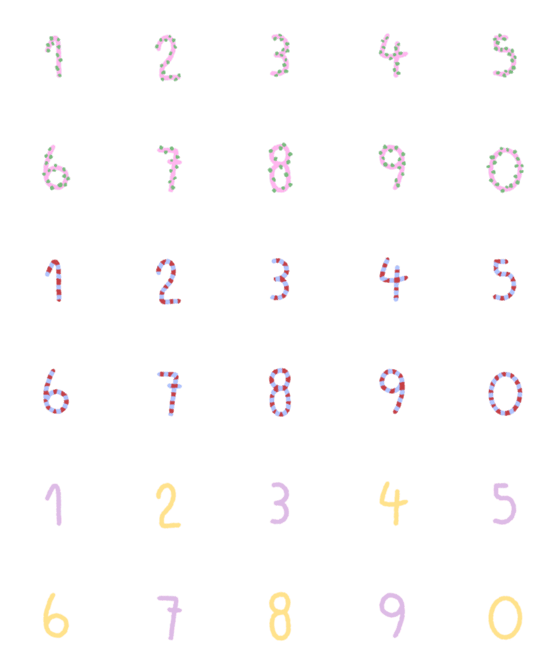 [LINE絵文字]Cloudy number emojiの画像一覧