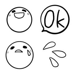モノクロver♬シンプルな絵文字の絵文字メイン画像