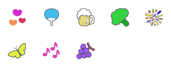 [LINE絵文字]夏の色どりの画像一覧