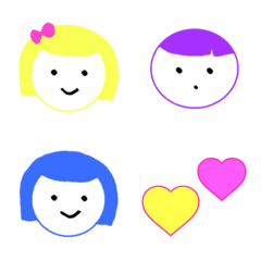 カラフルな女の子と男の子の絵文字メイン画像