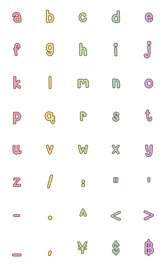 [LINE絵文字]Emoji a-z  Pastelの画像一覧