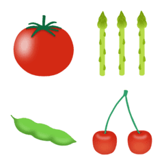 [LINE絵文字] 超シンプル！野菜と果物の絵文字の画像