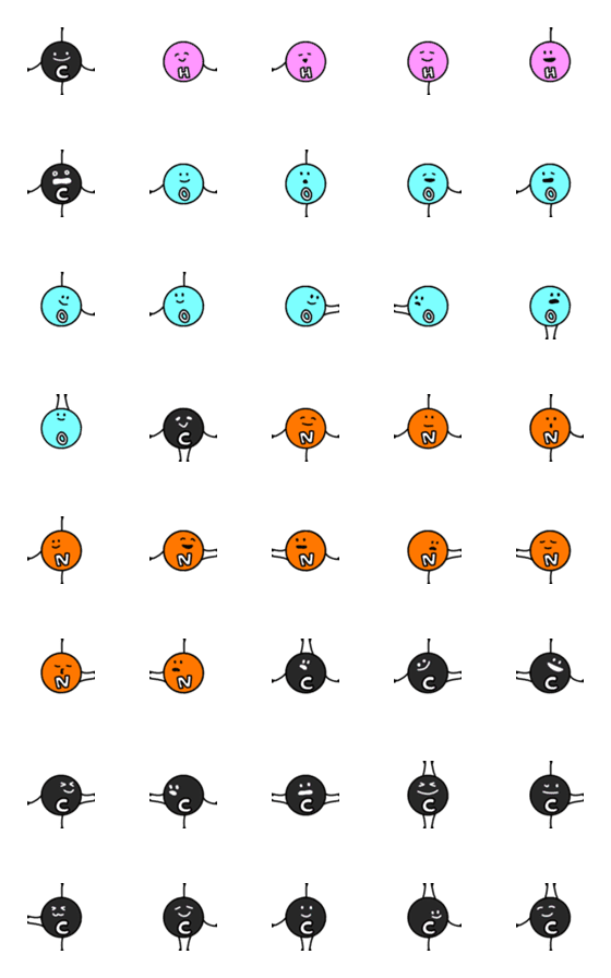 [LINE絵文字]つなげてあそべる有機化学の画像一覧