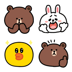 [LINE絵文字] BROWN ＆ FRIENDSの毎日使える絵文字の画像