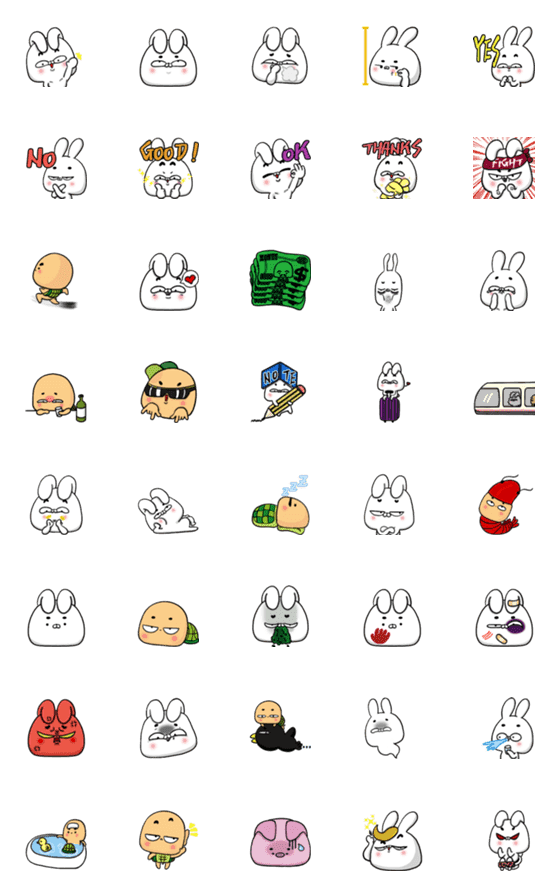 [LINE絵文字]Rabbit ＆ Turtle emotion Revised Versionの画像一覧