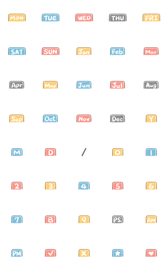 [LINE絵文字]Date/Calendar/Time (Label Box) (Pink)の画像一覧