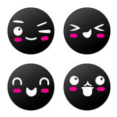 [LINE絵文字] Black emoji moodの画像