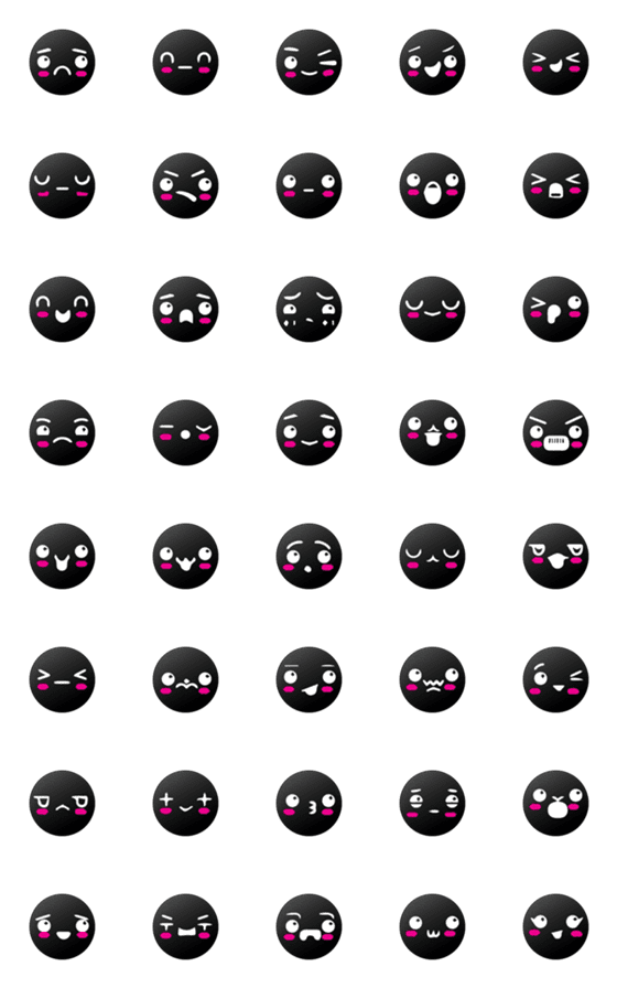 [LINE絵文字]Black emoji moodの画像一覧