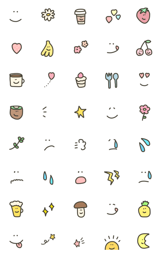 [LINE絵文字]さらっとシンプル絵文字♡の画像一覧