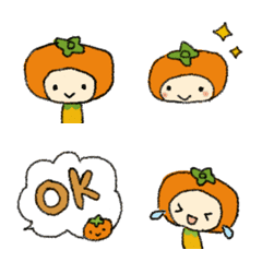 [LINE絵文字] 秋になるとおいしいもの1（柿）の画像