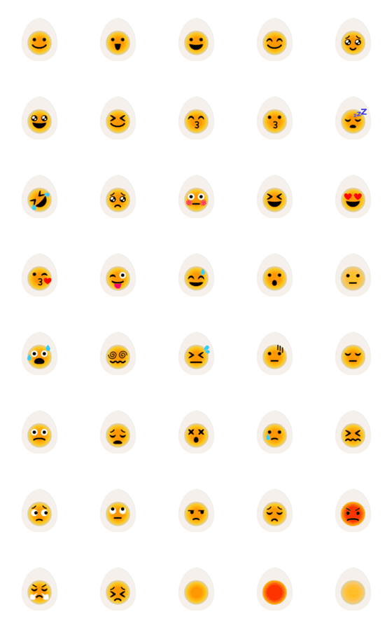 [LINE絵文字]ゆでたまごのきもち(改訂版)の画像一覧