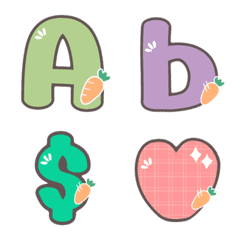 [LINE絵文字] ABC 123 Alphabet cute emoji V.2の画像