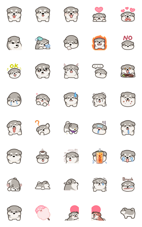 [LINE絵文字]Chubby Alaskan Malamute Puppyの画像一覧