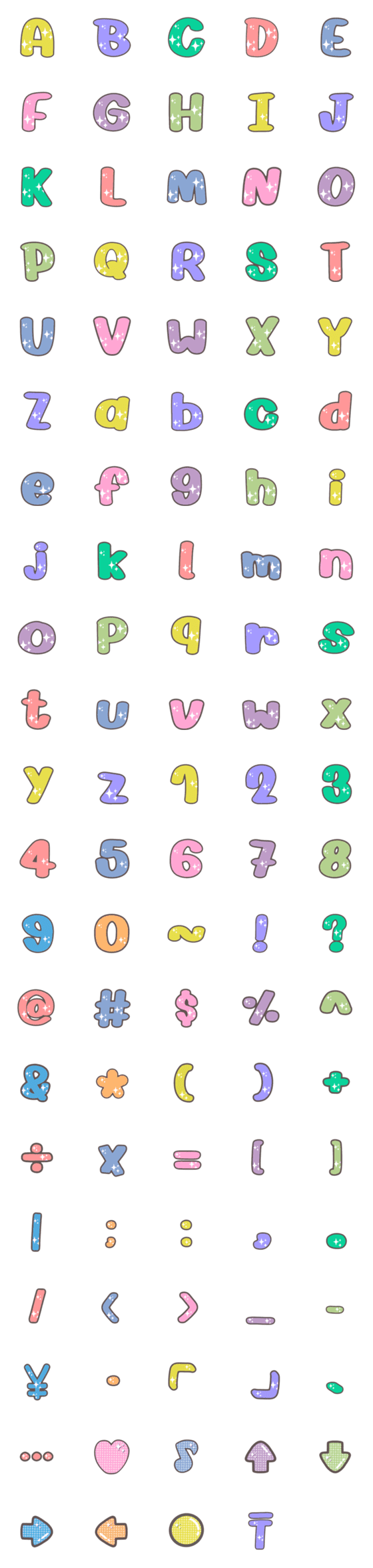 [LINE絵文字]ABC 123 Alphabet cute emoji V.3の画像一覧