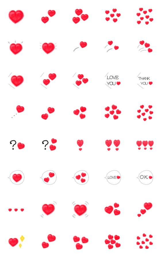 [LINE絵文字]ALL赤！100%ハート！の画像一覧