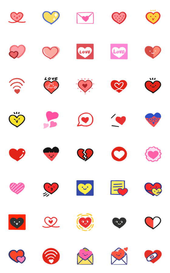 [LINE絵文字]Cute labels (all kinds of love)の画像一覧