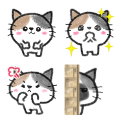 [LINE絵文字] 三毛猫♪のクレヨン♡絵文字〜その2の画像