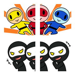 つなげて楽しいカラフル小人レンジャーの絵文字メイン画像