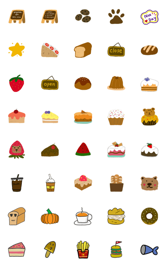 [LINE絵文字]Cutie Baker Brownの画像一覧