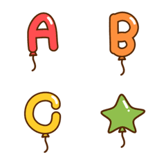 [LINE絵文字] Emoji ABC Balloonsの画像