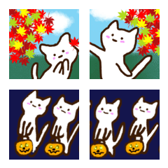 [LINE絵文字] ふにゃねこの秋とハロウィンの画像