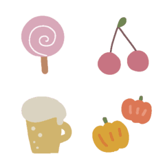 [LINE絵文字] 落ち着いたくすみカラー絵文字の画像
