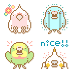 [LINE絵文字] ドット絵★インコ＆オウム＆フィンチの画像