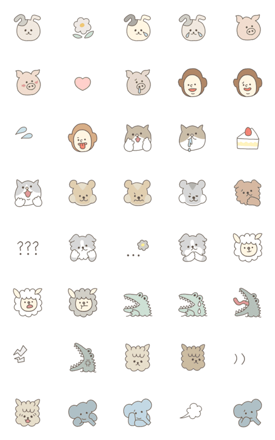 [LINE絵文字]使いやすい動物の絵文字の画像一覧