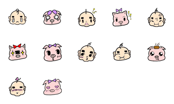 [LINE絵文字]Dai-fu and Piggyの画像一覧
