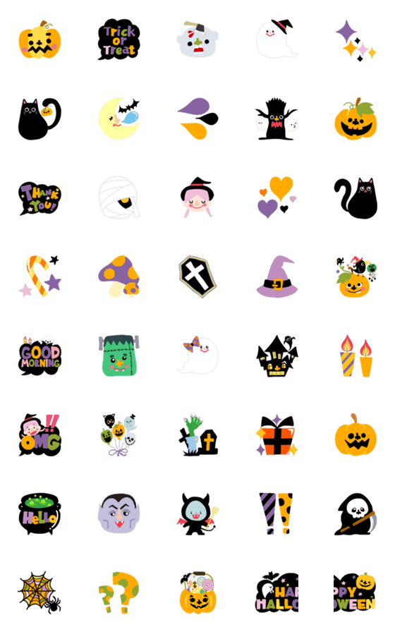 [LINE絵文字]ラ夢のハッピーハロウィン絵文字の画像一覧