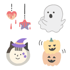 [LINE絵文字] かぼちゃとお茄子、ピーマンのハロウィン★の画像