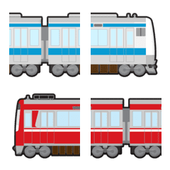 [LINE絵文字] つなげて 遊べる 電車 絵文字 6の画像