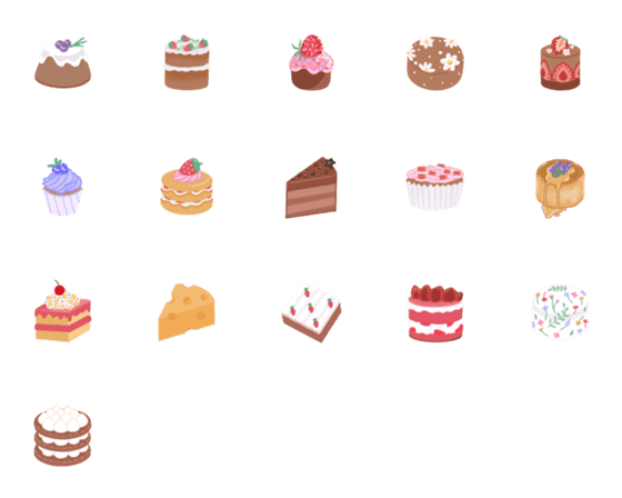 [LINE絵文字]Pastelfinger : cakes.の画像一覧