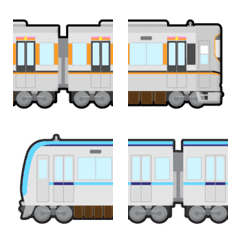 [LINE絵文字] つなげて 遊べる 電車 絵文字 7の画像