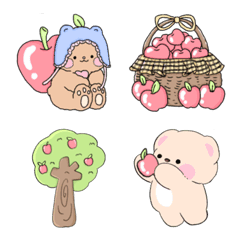[LINE絵文字] Apple bear lover pastelの画像