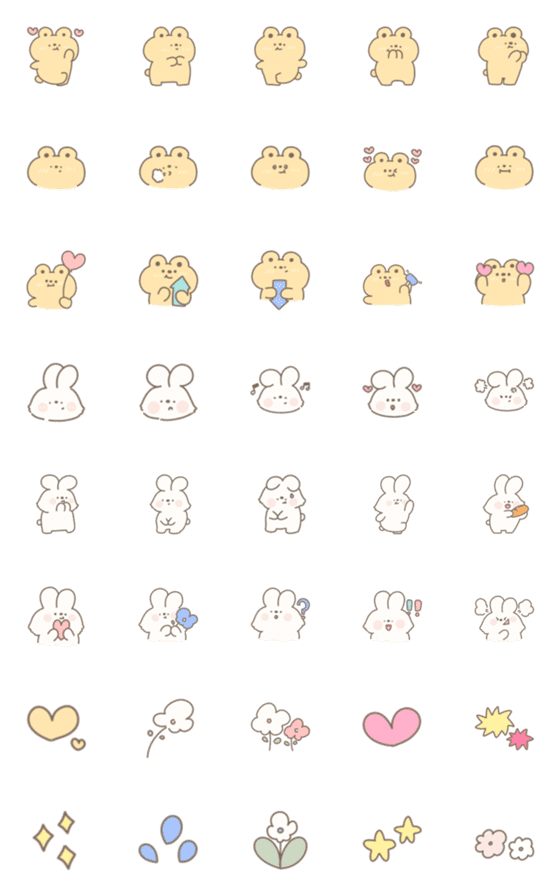 [LINE絵文字]Pikkalik : rabbit ＆ bear 1の画像一覧
