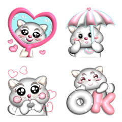 [LINE絵文字] SnowmeowEmoji3Dの画像