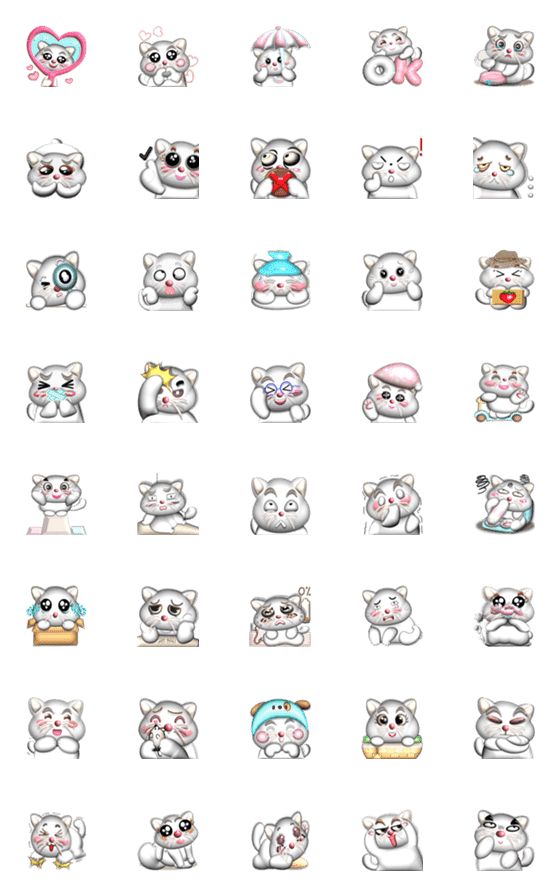 [LINE絵文字]SnowmeowEmoji3Dの画像一覧